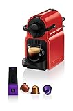 Krups Nespresso Inissia XN1005 - Cafetera monodosis de cápsulas Nespresso, 19 bares, apagado automático, color rojo
