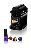 Nespresso De'Longhi Inissia EN80.B - Cafetera monodosis de cápsulas Nespresso, 19 bares, apagado automático, color negro, Incluye pack de bienvenida con 7 cápsulas